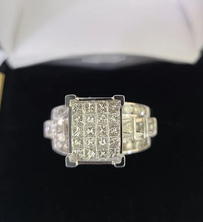 Rings Gold and Diamond REAL 14k White Gold Diamond Ring Size 10 Wedding Casual Ring Mens Genuine Rings Gold and Diamond REAL 14k White Gold Diamond Ring Size 10 Wedding Casual Ring Mens Genuine