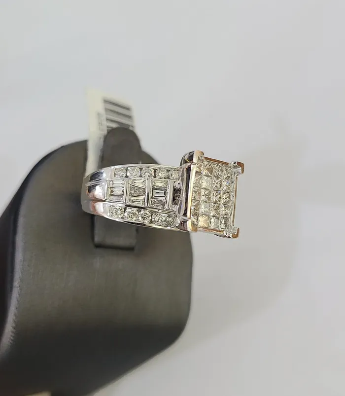 Rings Gold and Diamond REAL 14k White Gold Diamond Ring Size 10 Wedding Casual Ring Mens Genuine