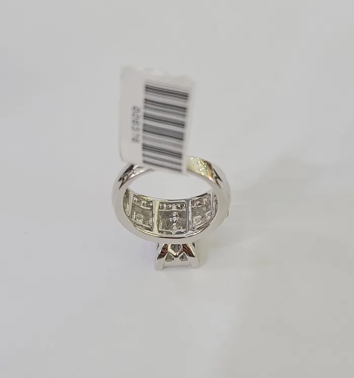Rings Gold and Diamond REAL 14k White Gold Diamond Ring Size 10 Wedding Casual Ring Mens Genuine