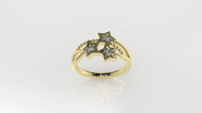 Rings Jcm 21 jewelry 14K Band Ring with 3 DIAMONDS Stt Prong Filigree Star Style Rings Jcm 21 jewelry 14K Band Ring with 3 DIAMONDS Stt Prong Filigree Star Style