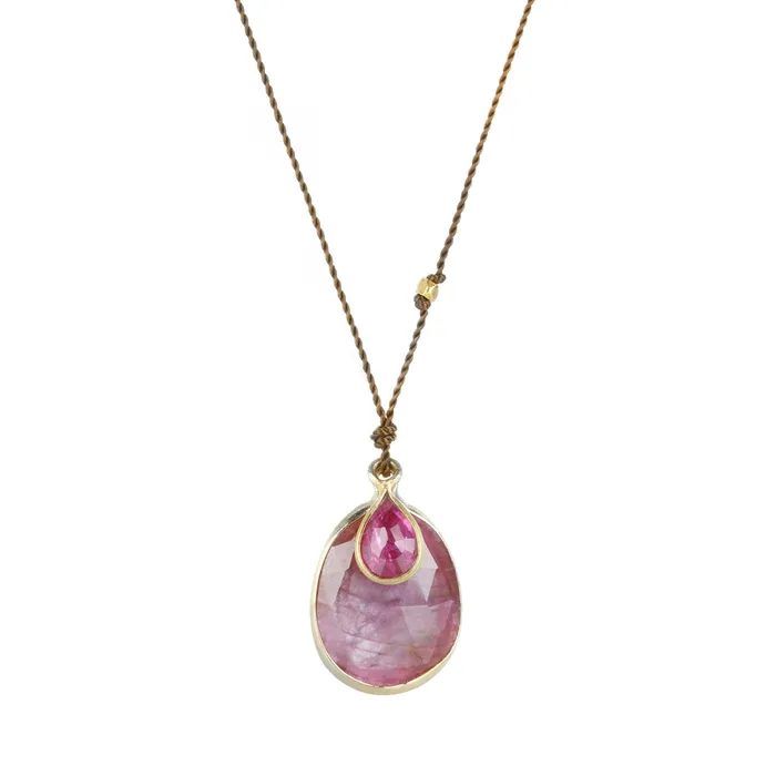 Ruby Double Pendant Cord Necklace Margaret Solow Necklaces