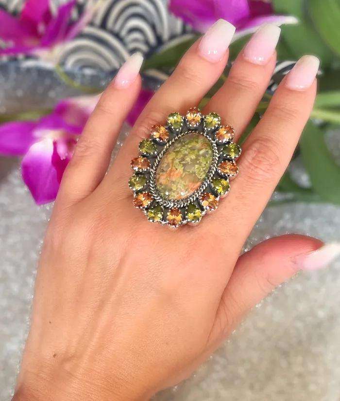 Sterling Silver UnakiteCrystal Custom Ring SophiaRene Boutique Rings