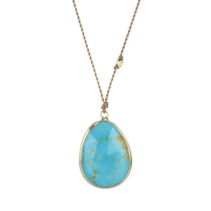 Turquoise Pendant Cord Necklace Margaret Solow Necklaces