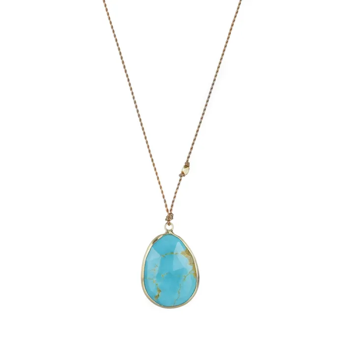 Turquoise Pendant Cord Necklace Margaret Solow Necklaces Turquoise Pendant Cord Necklace Margaret Solow Necklaces