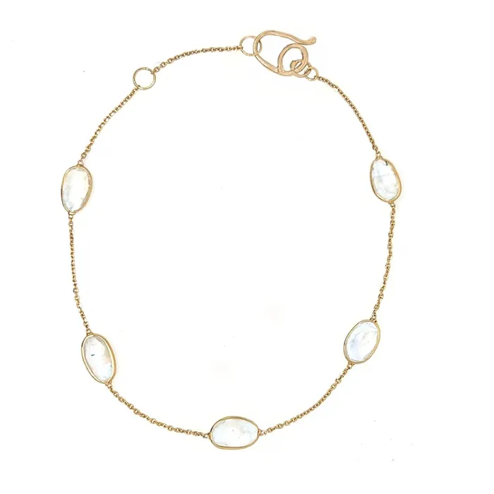 14k Rosecut Moonstone station Bracelet Emily Amey Jewelry Bracelets