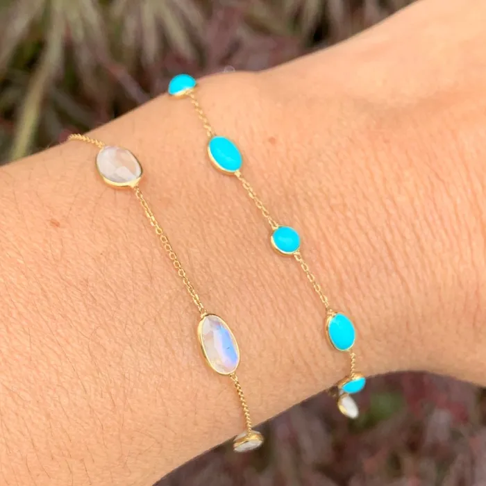 14k Rosecut Moonstone station Bracelet Emily Amey Jewelry Bracelets