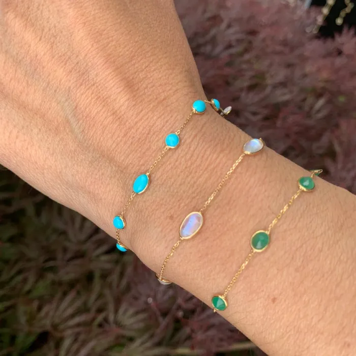 14k Rosecut Moonstone station Bracelet Emily Amey Jewelry Bracelets