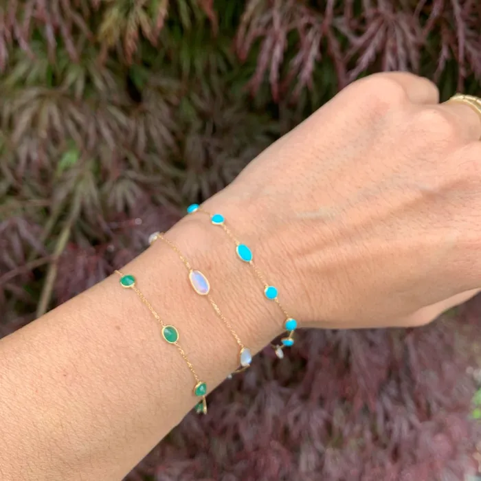 14k Rosecut Moonstone station Bracelet Emily Amey Jewelry Bracelets