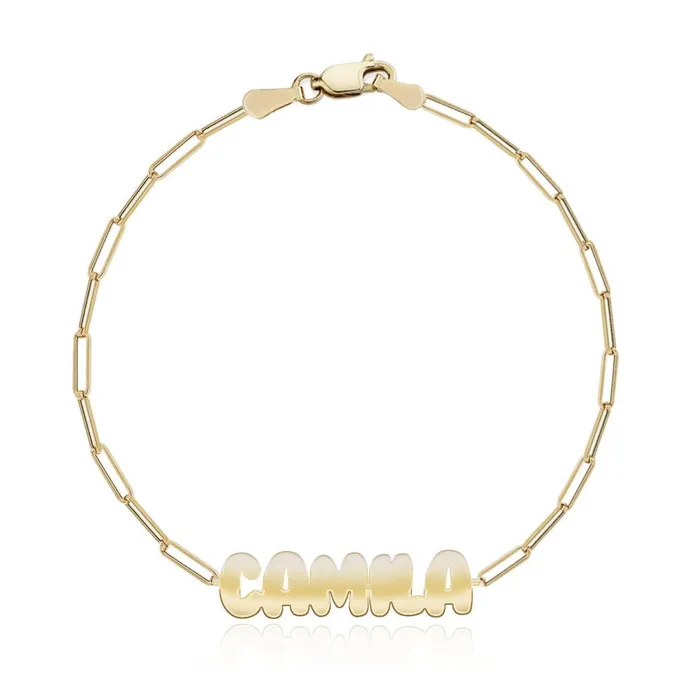 Alev Collection Bracelets Cutout Name Paperclip Bracelet