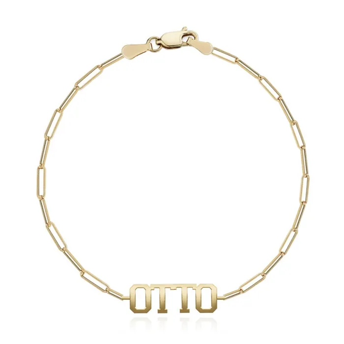 Alev Collection Bracelets Cutout Name Paperclip Bracelet