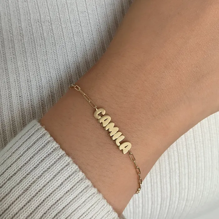 Alev Collection Bracelets Cutout Name Paperclip Bracelet