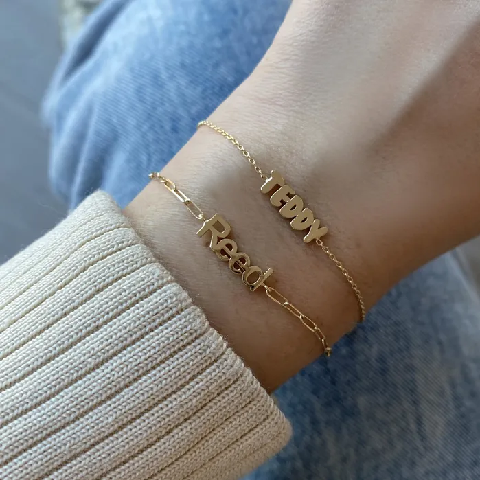 Alev Collection Bracelets Cutout Name Paperclip Bracelet
