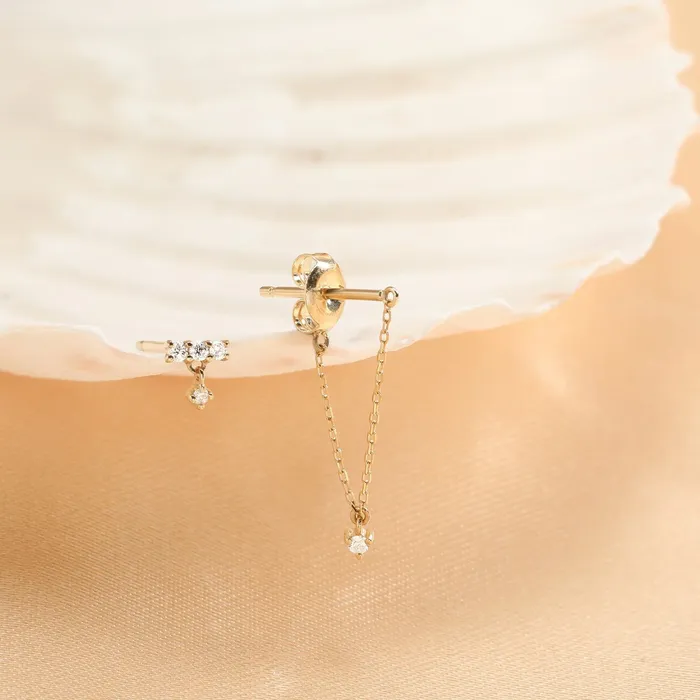 Aurelie Gi Earrings LAUREL Diamond Chain Earrings
