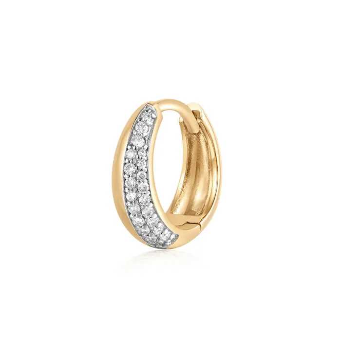 Aurelie Gi Rings GILEA TwoTone Pave Lab Grown Diamond Huggie Hoop
