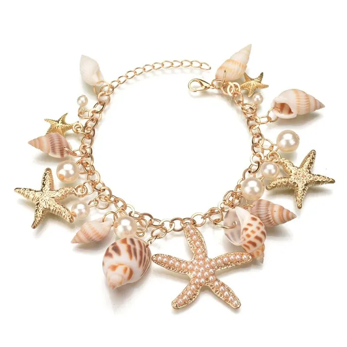 Bracelets sparklingselections New Fashion Tidal Marine Shells And Starfish Charm Bracelet