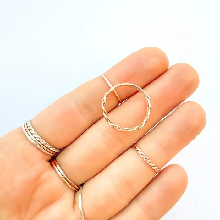 Braid Ring 14K Gold Filled Hoops By Hand Rings