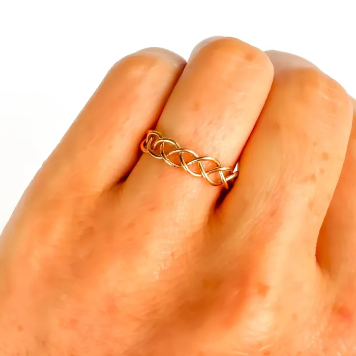 Braid Ring 14K Gold Filled Hoops By Hand Rings