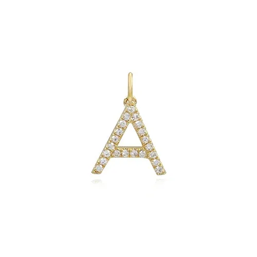 Charm Necklaces Alev Collection Mini Initial Pave Charm