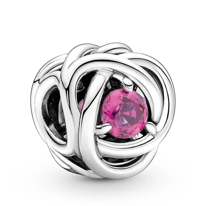 Charm Necklaces Pandora Pandora October Pink Eternity Circle Charm