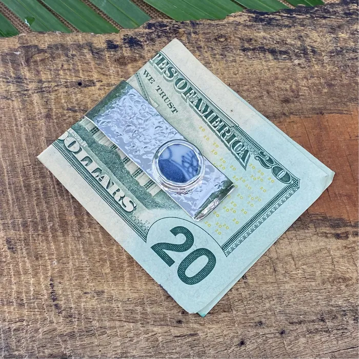 Denim Array Sterling Silver Money Clip Crucian Gold Rings