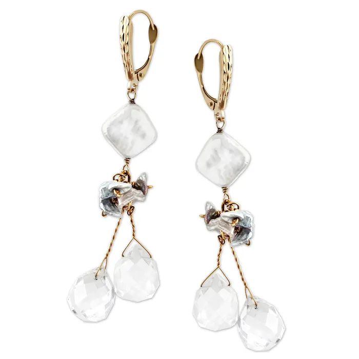 Earrings Elisa Ilana Topaz Keshi Pearl Earrings212489