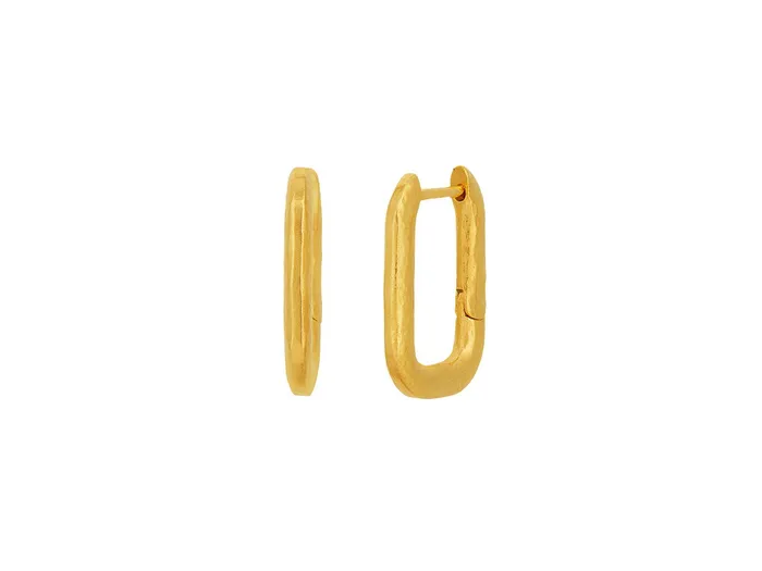 Earrings GG GOLD TRAD GURHAN Hoopla Gold Huggie Hoop Earrings Curved Rectangle Earrings GG GOLD TRAD GURHAN Hoopla Gold Huggie Hoop Earrings Curved Rectangle