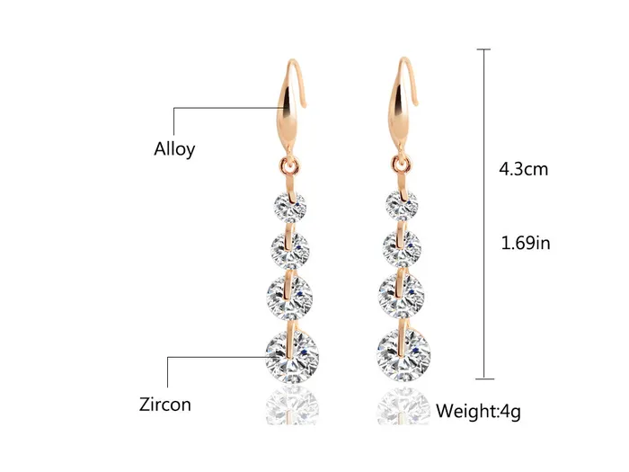 Earrings Water Drop Zircon Drop Dangle Earrings for Women sparklingselections Earrings Water Drop Zircon Drop Dangle Earrings for Women sparklingselections