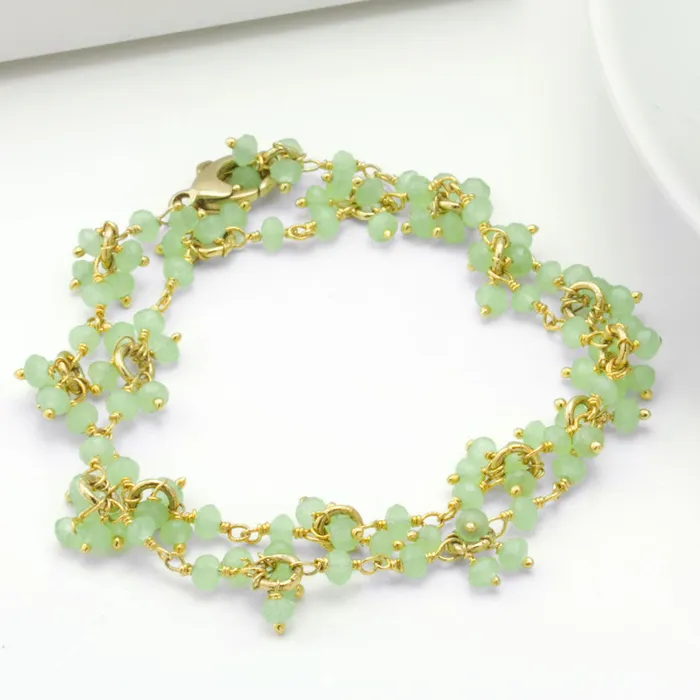 Elisa Ilana Bracelets Impressionist Collection Prehnite Doublewrap Bracelet