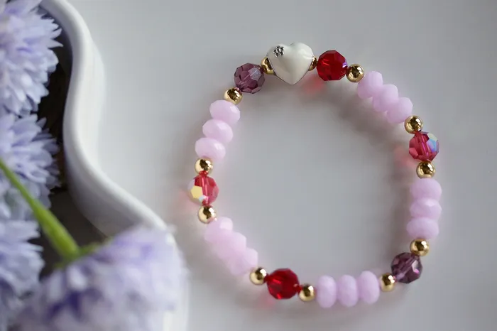 Elisa Ilana Bracelets Swarovski Crystal Elements White Enamel Heart Multicolor Stretch Bracelet Elisa Ilana Bracelets Swarovski Crystal Elements White Enamel Heart Multicolor Stretch Bracelet