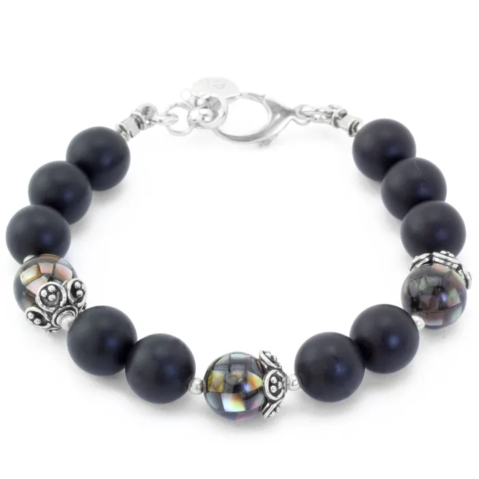 Elisa Ilana Bracelets The Goddess Collection Onyx Mother of Pearl Bracelet Elisa Ilana Bracelets The Goddess Collection Onyx Mother of Pearl Bracelet