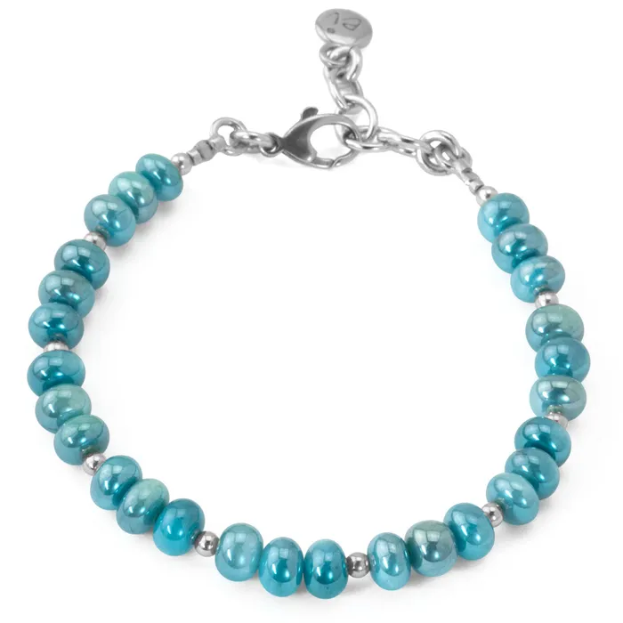Elisa Ilana Bracelets The Goddess Collection Smooth Teal Coated Moonstone Bracelet Elisa Ilana Bracelets The Goddess Collection Smooth Teal Coated Moonstone Bracelet