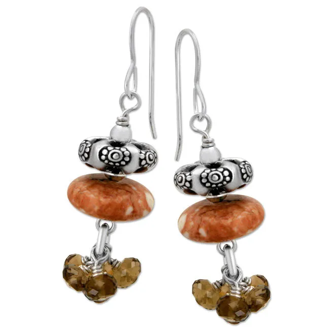 Elisa Ilana Earrings Buffalo Turquoise Whiskey Quartz Earrings335907