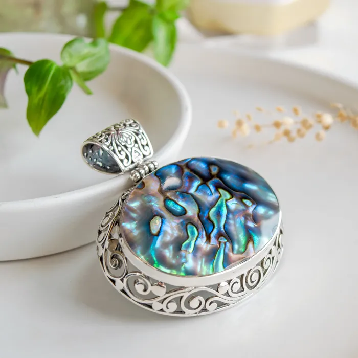 Elisa Ilana Necklaces 2x2 Sterling Silver Oval Pendant