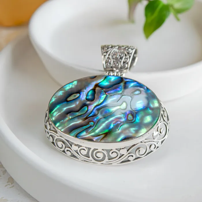 Elisa Ilana Necklaces 2x2 Sterling Silver Oval Pendant