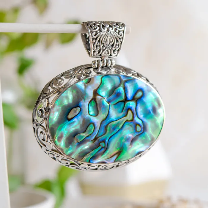 Elisa Ilana Necklaces 2x2 Sterling Silver Oval Pendant