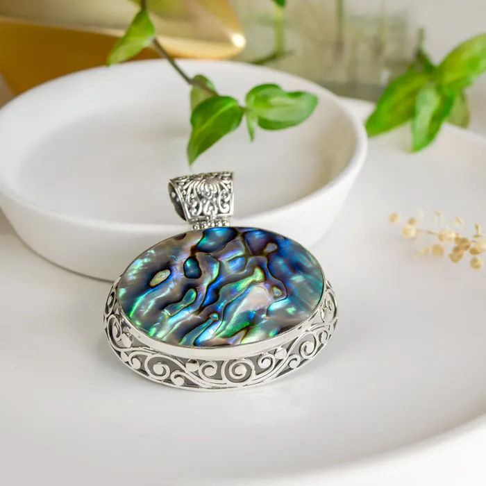 Elisa Ilana Necklaces 2x2 Sterling Silver Oval Pendant