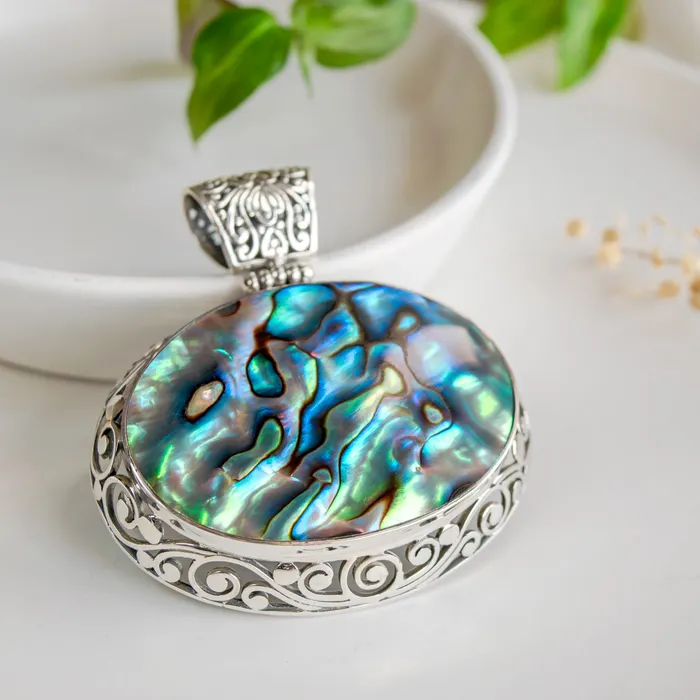 Elisa Ilana Necklaces 2x2 Sterling Silver Oval Pendant