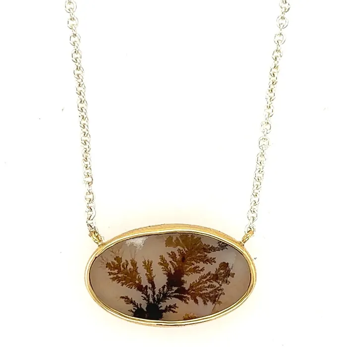 Emily Amey Jewelry Necklaces 14k SS Delicate Dendritic Agate necklace