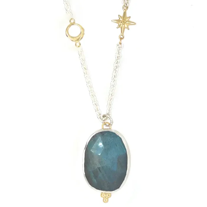 Emily Amey Jewelry Rosecut Labradorite Necklace in sterling silver Necklaces