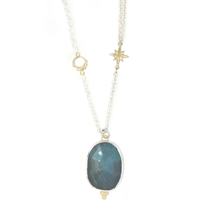 Emily Amey Jewelry Rosecut Labradorite Necklace in sterling silver Necklaces