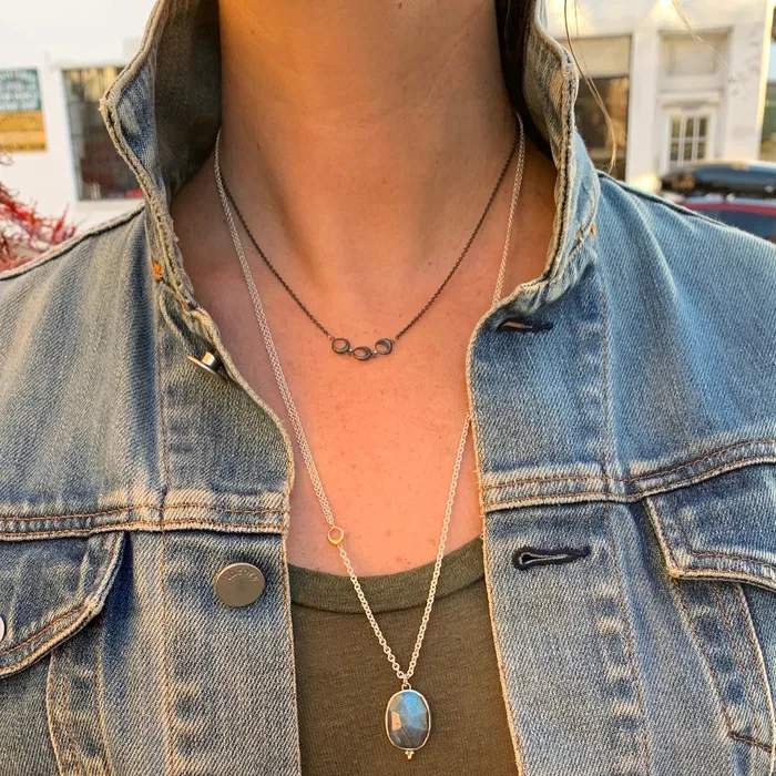 Emily Amey Jewelry Rosecut Labradorite Necklace in sterling silver Necklaces