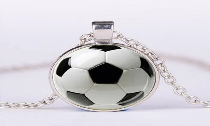 Fashion Football Picture Glass Pendant Necklace Sparkling Selection Necklaces Fashion Football Picture Glass Pendant Necklace Sparkling Selection Necklaces