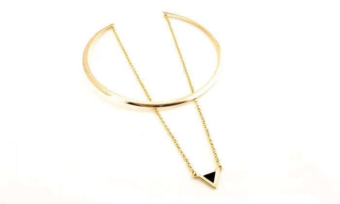 Gold Big Circle Choker Necklace Chain sparklingselections Necklaces