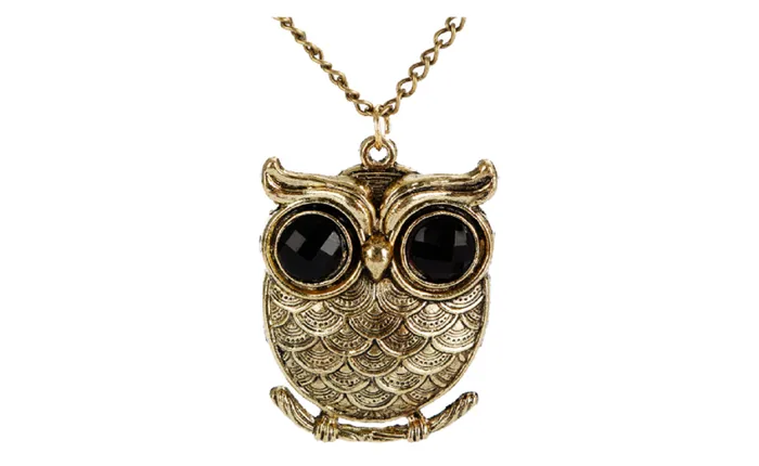 Gold Plated Big Eye Owl Long Chain Pendant Necklace For Women sparklingselections Necklaces Gold Plated Big Eye Owl Long Chain Pendant Necklace For Women sparklingselections Necklaces