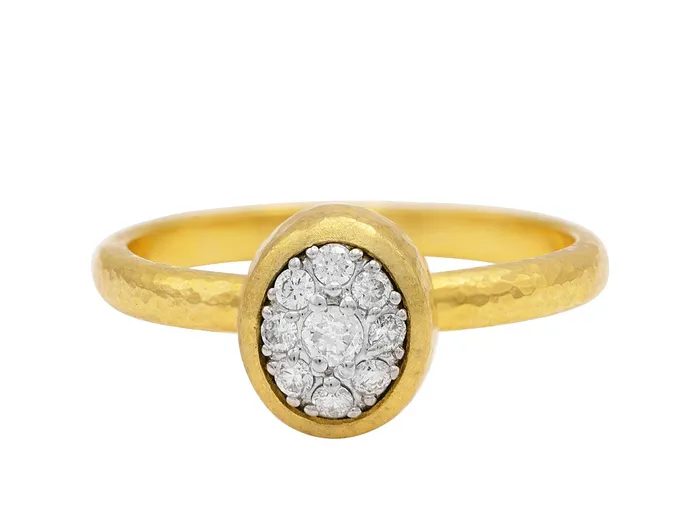 GURHAN Celestial Gold Diamond Pave Stacking Ring 9mm Oval GG GOLD TRAD Rings GURHAN Celestial Gold Diamond Pave Stacking Ring 9mm Oval GG GOLD TRAD Rings