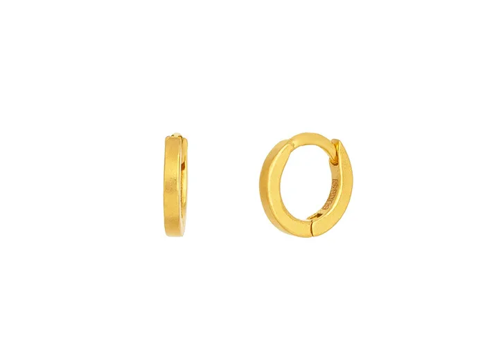 GURHAN Hoopla Gold Huggie Hoop Earrings 5mm Round GG GOLD TRAD Earrings