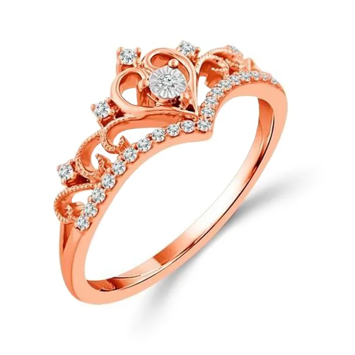 IDD USA LLC 10K Rose Gold Diamond Promise Ring Rings