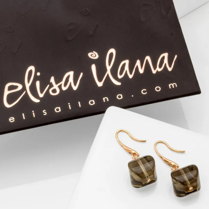 Impressionist Collection Smoky Quartz Drop Earrings Elisa Ilana Earrings