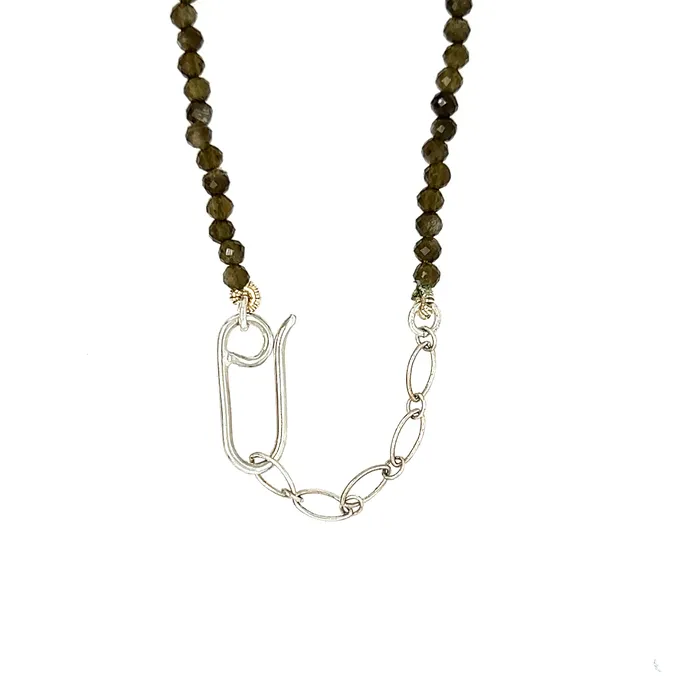 Necklaces Emily Amey Jewelry Keshi Pearl with Cats Eye beaded necklace