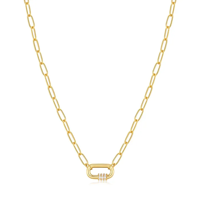 Necklaces Neon Nights Enamel Carabiner Gold Necklace Ania Haie